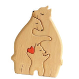 Bear Family Wooden Art Puzzle Wooden Sculpture for Gift for Family Christmas 3 bears