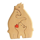 Bear Family Wooden Art Puzzle Wooden Sculpture for Gift for Family Christmas 3 bears