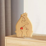Bear Family Wooden Art Puzzle Wooden Sculpture for Gift for Family Christmas 3 bears