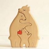 Bear Family Wooden Art Puzzle Wooden Sculpture for Gift for Family Christmas 3 bears