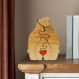 Bear Family Wooden Art Puzzle Wooden Sculpture for Gift for Family Christmas 4 bears