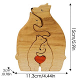 Bear Family Wooden Art Puzzle Wooden Sculpture for Gift for Family Christmas 4 bears