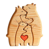 Bear Family Wooden Art Puzzle Wooden Sculpture for Gift for Family Christmas 5 bears