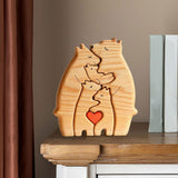 Bear Family Wooden Art Puzzle Wooden Sculpture for Gift for Family Christmas 5 bears