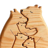 Bear Family Wooden Art Puzzle Wooden Sculpture for Gift for Family Christmas 5 bears