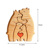 Bear Family Wooden Art Puzzle Wooden Sculpture for Gift for Family Christmas 5 bears