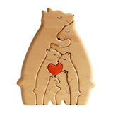 Bear Family Wooden Art Puzzle Wooden Sculpture for Gift for Family Christmas 6 bears