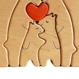 Bear Family Wooden Art Puzzle Wooden Sculpture for Gift for Family Christmas 6 bears