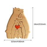 Bear Family Wooden Art Puzzle Wooden Sculpture for Gift for Family Christmas 6 bears