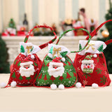 Maxbell 3xChristmas Doll Gift Bag Xmas Candy Bag for Christmas Xmas Party Holiday Green Santa