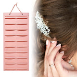 Claw Clip Holder Large Wall Mounted Felt Claw Clip Hanger for Shop Door Dorm Pink