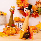 Thanksgiving Plush Standing Turkey Doll Ornament for Study Desk Multipurpose Male