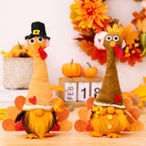 Thanksgiving Plush Standing Turkey Doll Ornament for Study Desk Multipurpose Male