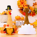 Thanksgiving Plush Standing Turkey Doll Ornament for Study Desk Multipurpose Male