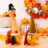 Thanksgiving Plush Standing Turkey Doll Ornament for Study Desk Multipurpose Female
