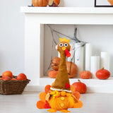 Thanksgiving Plush Standing Turkey Doll Ornament for Study Desk Multipurpose Female