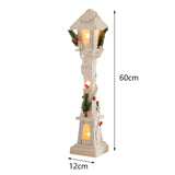 Christmas Glowing Ornament Street Light Wood for Bedroom Festival Office white