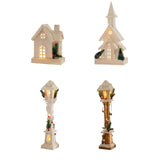 Christmas Glowing Ornament Street Light Wood for Bedroom Festival Office white