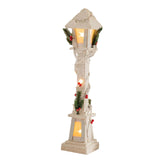 Christmas Glowing Ornament Street Light Wood for Bedroom Festival Office white