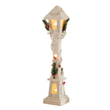 Christmas Glowing Ornament Street Light Wood for Bedroom Festival Office white