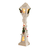 Christmas Glowing Ornament Street Light Wood for Bedroom Festival Office white