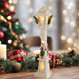 Christmas Glowing Ornament Street Light Wood for Bedroom Festival Office white