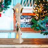 Christmas Glowing Ornament Street Light Wood for Bedroom Festival Office white