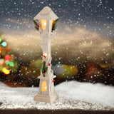Christmas Glowing Ornament Street Light Wood for Bedroom Festival Office white