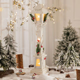 Christmas Glowing Ornament Street Light Wood for Bedroom Festival Office white