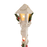 Christmas Glowing Ornament Street Light Wood for Bedroom Festival Office white