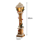 Christmas Glowing Ornament Street Light Wood for Bedroom Festival Office brown