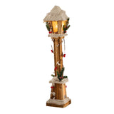 Christmas Glowing Ornament Street Light Wood for Bedroom Festival Office brown