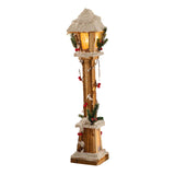 Christmas Glowing Ornament Street Light Wood for Bedroom Festival Office brown