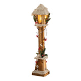Christmas Glowing Ornament Street Light Wood for Bedroom Festival Office brown