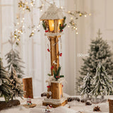 Christmas Glowing Ornament Street Light Wood for Bedroom Festival Office brown