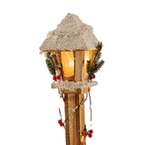 Christmas Glowing Ornament Street Light Wood for Bedroom Festival Office brown