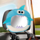 Car Baby Backseat Mirror Cartoon Shark Stable Clear View Car Rearview Mirror