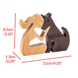 Maxbell 2xHand Carved Wood Dog Human Statue Wooden Man Dog Carving Model for Dog Lover