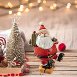 Small Resin Santa Statue Farmhouse Standing Desk Home Tabletop Santa Figures Style B