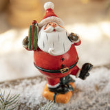 Small Resin Santa Statue Farmhouse Standing Desk Home Tabletop Santa Figures Style B