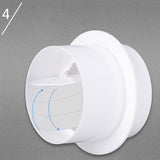 Pipe Draft Blocker Exhaust Fan Sealed Duct Adaptor for Kitchen Bathroom Home 120mm