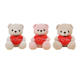 Heart Bear Stuffed Animal Valentines Day Gifts for Kids Lover Boys Girls white