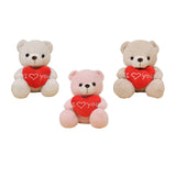 Heart Bear Stuffed Animal Valentines Day Gifts for Kids Lover Boys Girls white