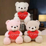 Heart Bear Stuffed Animal Valentines Day Gifts for Kids Lover Boys Girls white