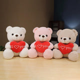 Heart Bear Stuffed Animal Valentines Day Gifts for Kids Lover Boys Girls white