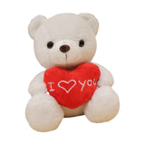 Heart Bear Stuffed Animal Valentines Day Gifts for Kids Lover Boys Girls white