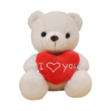Heart Bear Stuffed Animal Valentines Day Gifts for Kids Lover Boys Girls white