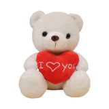 Heart Bear Stuffed Animal Valentines Day Gifts for Kids Lover Boys Girls white