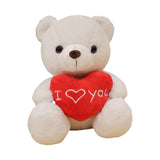Heart Bear Stuffed Animal Valentines Day Gifts for Kids Lover Boys Girls white