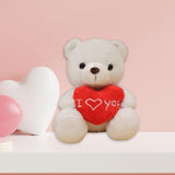 Heart Bear Stuffed Animal Valentines Day Gifts for Kids Lover Boys Girls white